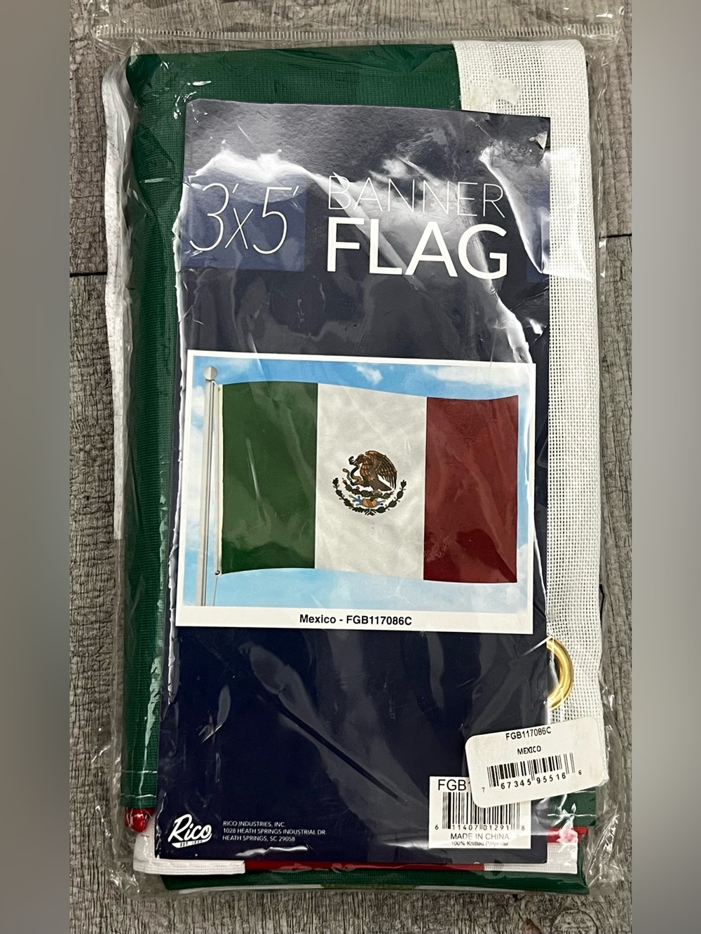 Mexico Banner Flag 3' x 5' - Packaged 3x5 Mexico Flag Banner
